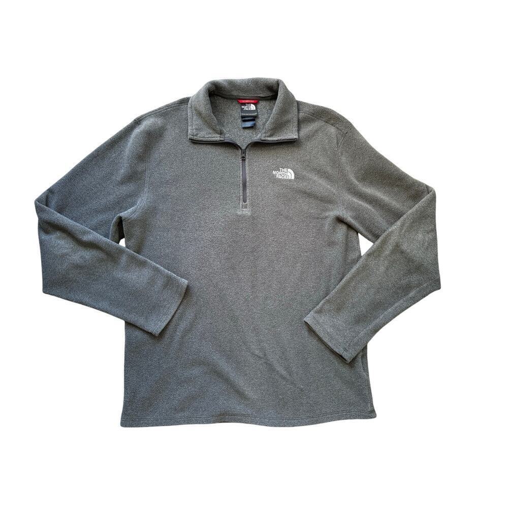 THE NORTH FACE FLEECE, Gray, Mens Small. 1/4 Zip